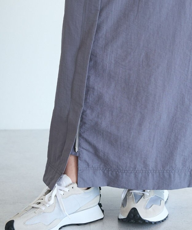 CRAFT STANDARD BOUTIQUE ナイロンダブルウエストIラインスカート Gray