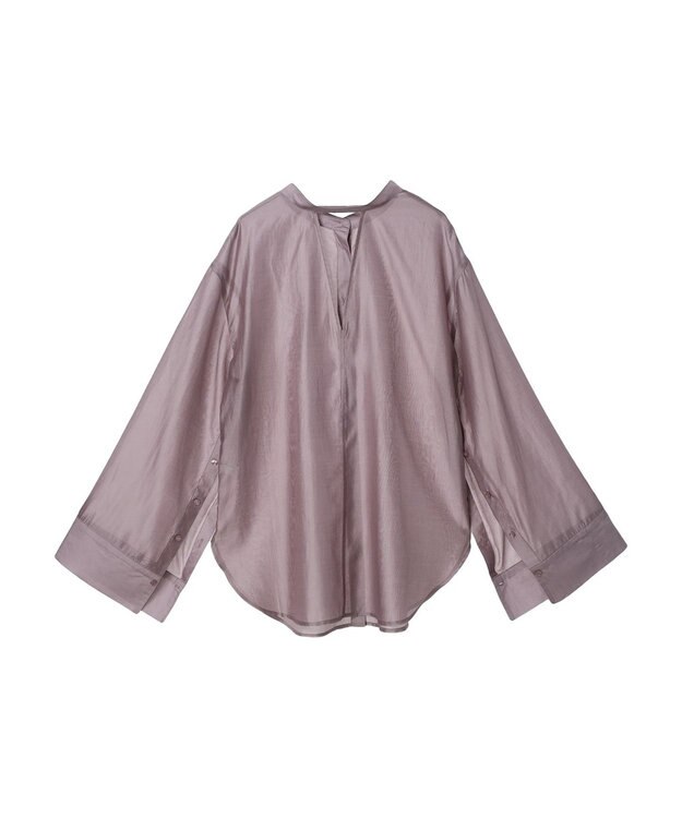 earth music&ecology マルチウェイシアーシャツ Grayish Pink