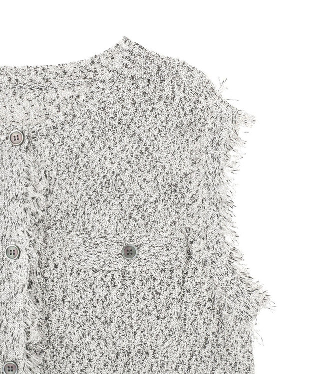 CRAFT STANDARD BOUTIQUE フリンジノースリーブニットプルオーバー Light Gray Mixture