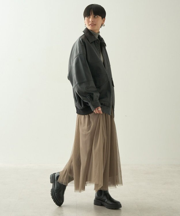 AMERICAN HOLIC フェイクレザーブルゾン Black