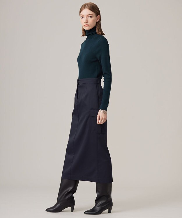 ICB 【CLASSY.1月号掲載・新色追加・洗える】エクストラファインメリノ タートルネックプルオーバー ミッドグリーン系