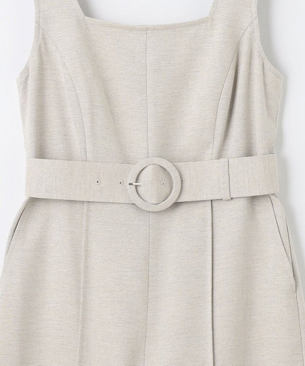 GRACE CONTINENTAL 麻調ベルトサロペット ベージュ