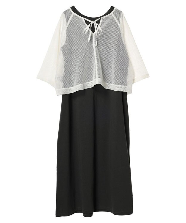 Green Parks ＳＥＴ２点　メッシュ＋ノースリーブワンピース Off White