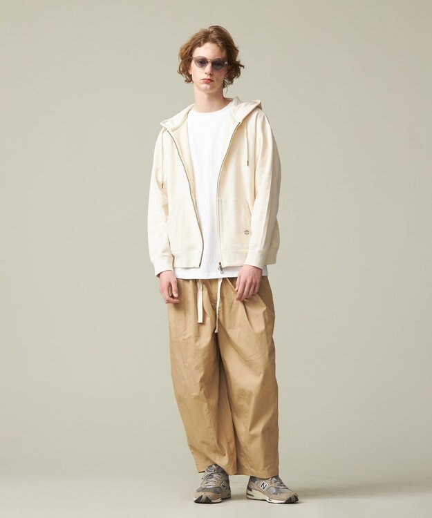 J.PRESS YORK STREET 【UNISEX】裏毛フルジップパーカー アイボリー系