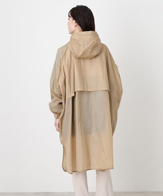 MOONBAT POLO RALPH LAUREN(ポロ ラルフローレン) ポロポニー レインコート ライトウェイト レインポンチョ  無地 フード 収納袋 レディース ベージュ