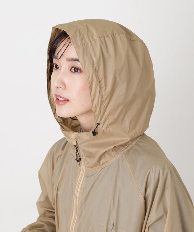 MOONBAT POLO RALPH LAUREN(ポロ ラルフローレン) ポロポニー レインコート ライトウェイト レインポンチョ  無地 フード 収納袋 レディース ベージュ