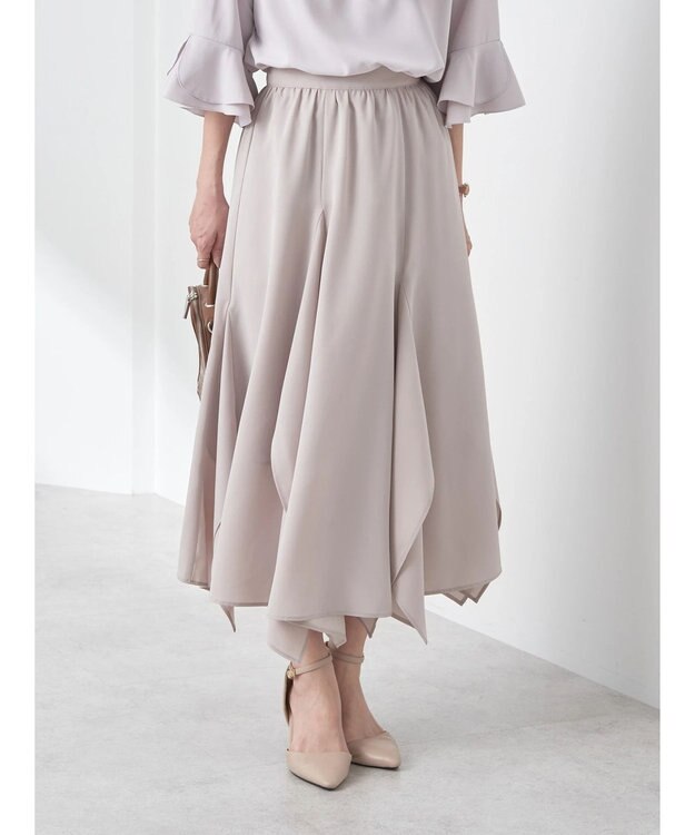 earth music&ecology ランダムイレヘムスカート Gray Beige