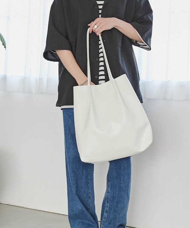 WEGO タックデザイントートバッグ ホワイト