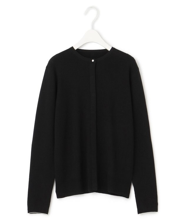 ICB 【洗える】エクストラファインメリノ カーディガン ブラック系