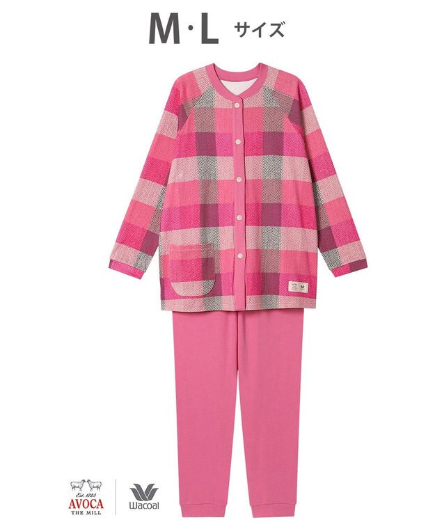 WACOAL パジャマ 【AVOCA×ワコール】 長袖 長ズボン 綿混(本体) レディース BDW746 /ワコール ピンク