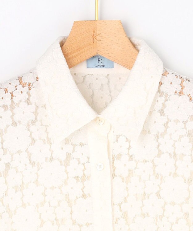 組曲 【先行予約・WEB限定】フラワーラッセルレースシャツライク ブラウス ホワイト系