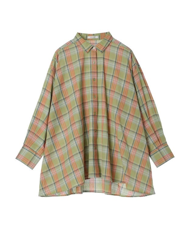 Green Parks チェック柄シャツチュニック Green