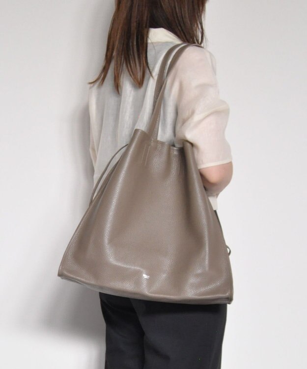 blancle シュリンクレザー スクイーズビッグトート TAUPE