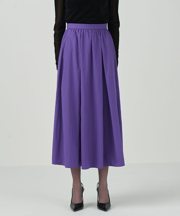 GRACE CONTINENTAL タックギャザータフタスカート パープル
