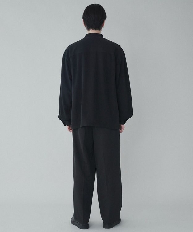 WEGO トロミBIGバンドカラーシャツ ブラック