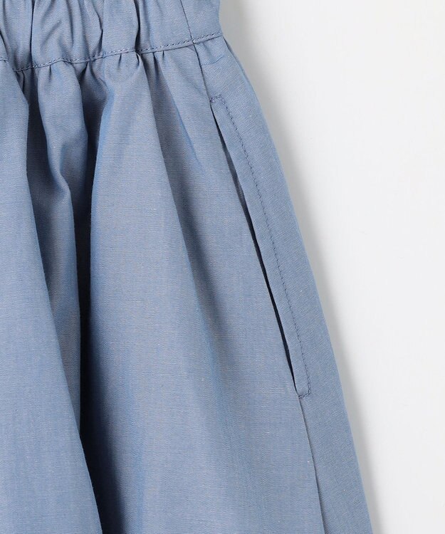 ANY KIDS 刺繍 キュロット デニムブルー×ロゴ