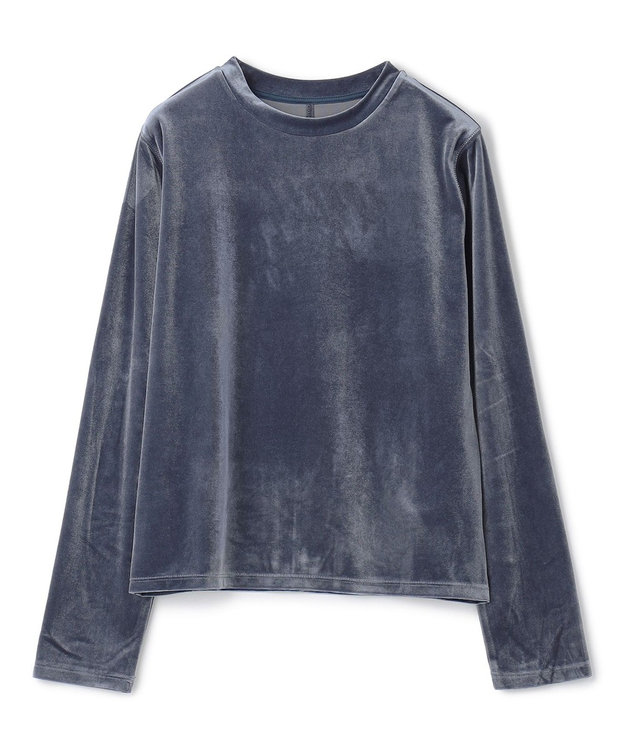 UNFILO ストレッチ ベロアロンT ブルーグレー