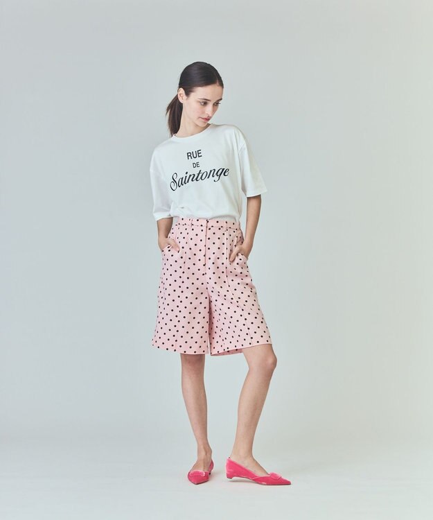 GRACE CONTINENTAL ドットハーフパンツ ピンク