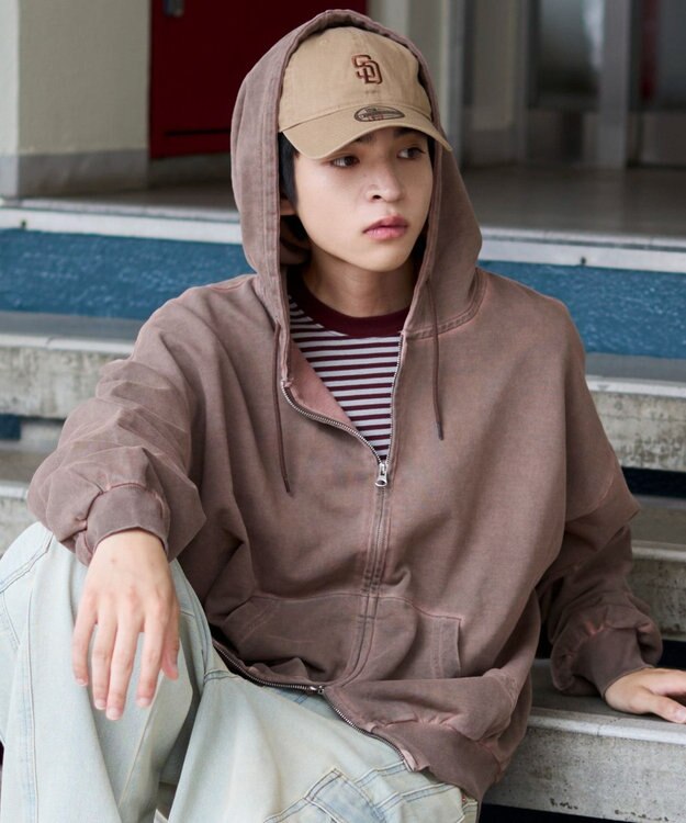 WEGO 【ユニセックス着用ITEM/MLサイズ展開】バルーンBIGダブルZIPパーカー ブラウン