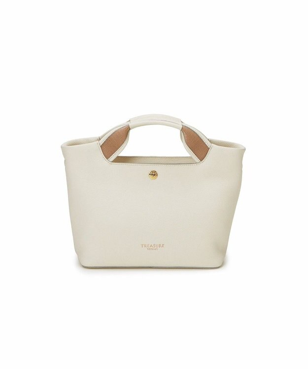 TOPKAPI 【TREASURE TOPKAPI】ソフトシュリンク テープハンドル ショルダー付きミニ トート バッグ ホワイト