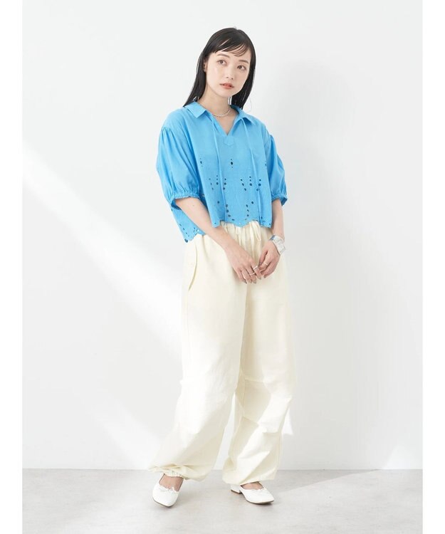 earth music&ecology エンブロイダリープルオーバー Off White