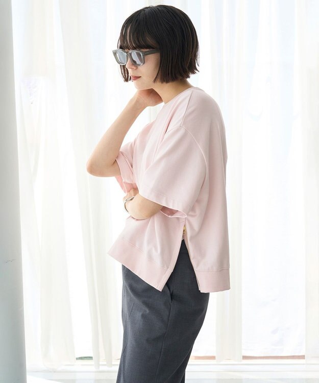 UNFILO ライトウェイト サイドZIPスウェット ピンク