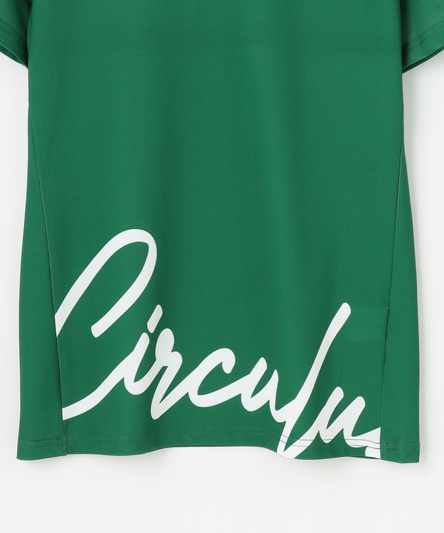 PW CIRCULUS 【吸水速乾 / 伸縮性抜群】【WOMEN】筆記体ロゴ COOLベンチレーションモック T グリーン系