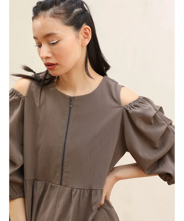 Green Parks ■ＥＳＣＡＲ　タックスリーブワイドオールインワン Gray Beige