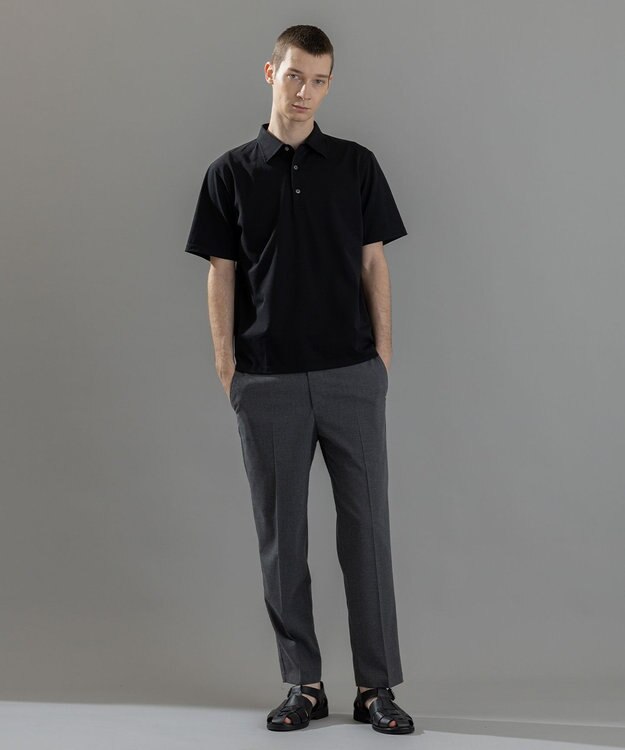 JOSEPH HOMME 新素材【ビジネスに使える】クリアコットンカノコ　ポロシャツ ブラック系