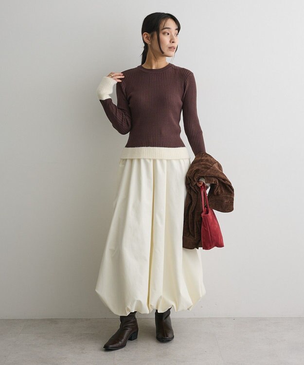 CRAFT STANDARD BOUTIQUE とてもち袖シャギーニットプルオーバー Brown