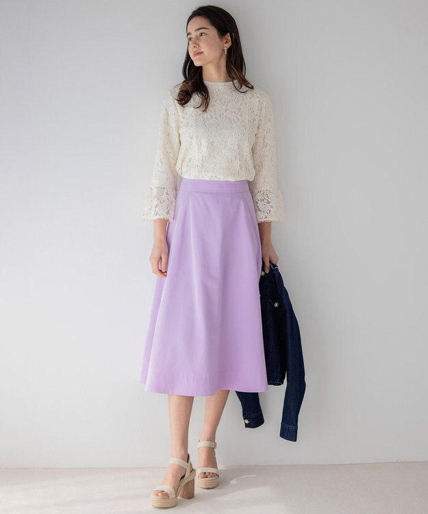 組曲 L 【23SS】ラッセルフラワーレースブラウス アイボリー系