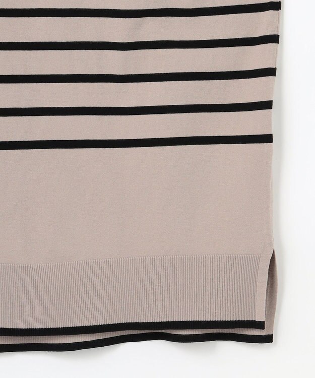 J.PRESS LADIES L 【洗える】VIGODA ボーダー ニット モカ×ブラック系