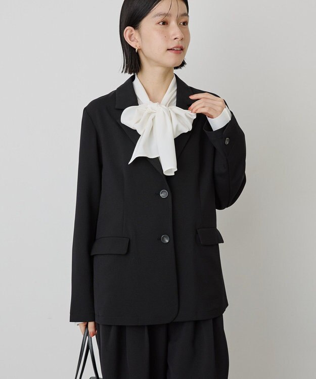 AMERICAN HOLIC 【イージーケア】ナロータイブラウス Off White