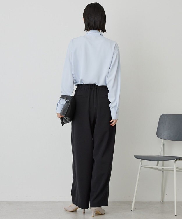 AMERICAN HOLIC 【イージーケア】ナロータイブラウス Sax