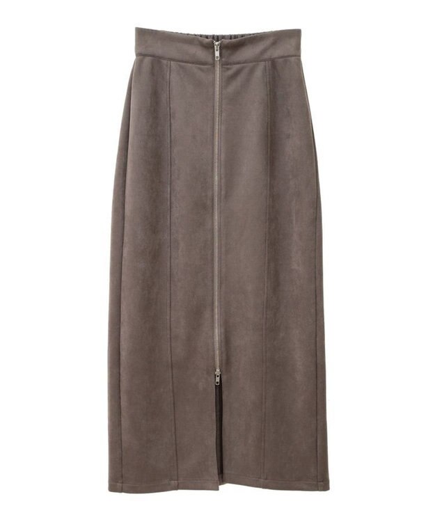 Green Parks ・ＥＬＥＮＣＡＲＥ　ＤＵＥ　スエードポンチＺＩＰスカー Gray Beige