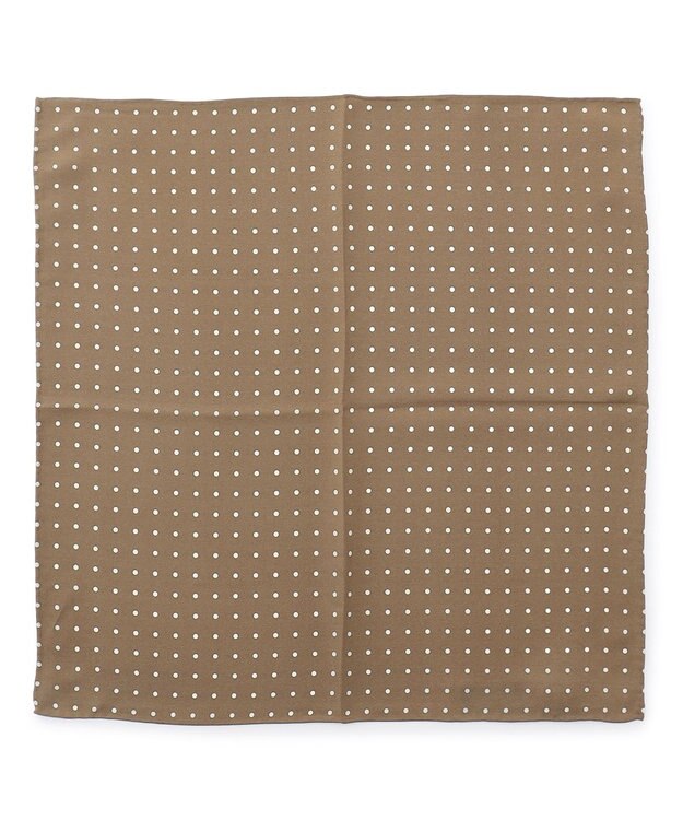 J.PRESS MEN ハンドプリントドット チーフ ブラウン系6