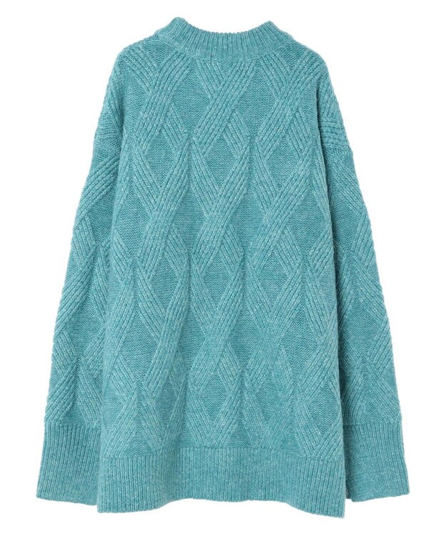 AMERICAN HOLIC Ｍｉｘヤーンモックネックケーブルニットプルオーバー Sax