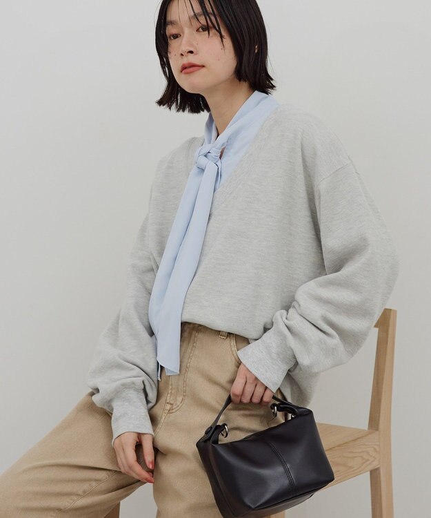 AMERICAN HOLIC 【イージーケア】ナロータイブラウス Sax