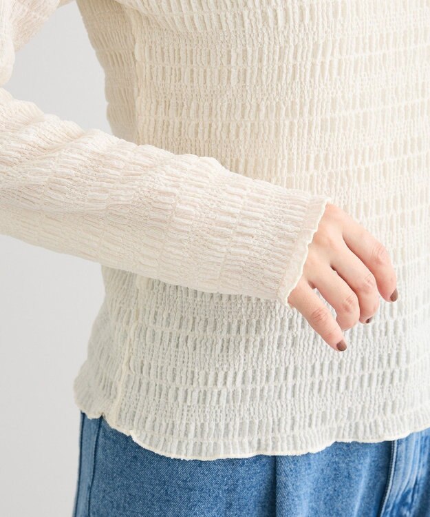 Green Parks ・Ｐｅｔｉｔ　Ｆｌｅｕｒ　ジャガードハイネックロンＴ Off White