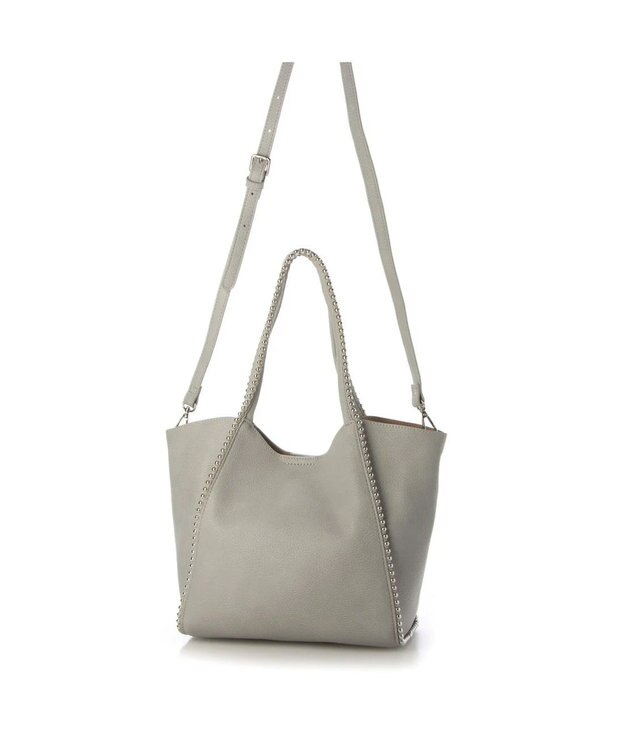 UNBILLION cachecache ボールチェーン2wayトートバッグ ライトグレー