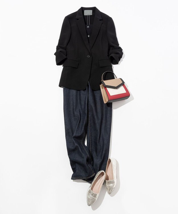 uncrave 【防シワ・洗濯機洗い可】ウォッシャブル ダブルクロス ジャケット ブラック