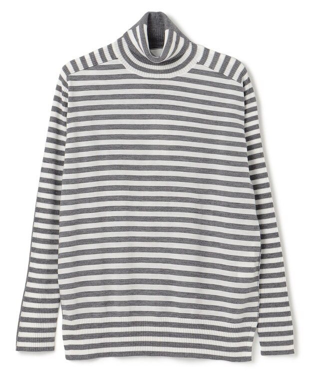 BEIGE， 【洗える】LA MONNAIE / タートルネックニット C.Gray×Ecru