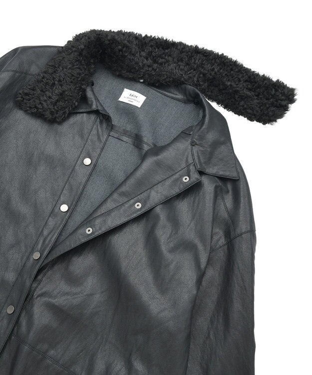 YECCA VECCA レザーライクシャツジャケット Black