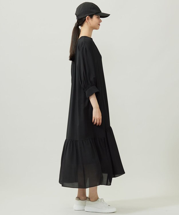 自由区 L 【17号サイズまで展開・カタログ掲載】ソフトシルクビエラ ワンピース ネイビー