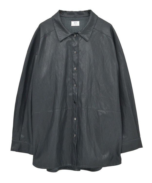 YECCA VECCA レザーライクシャツジャケット Black