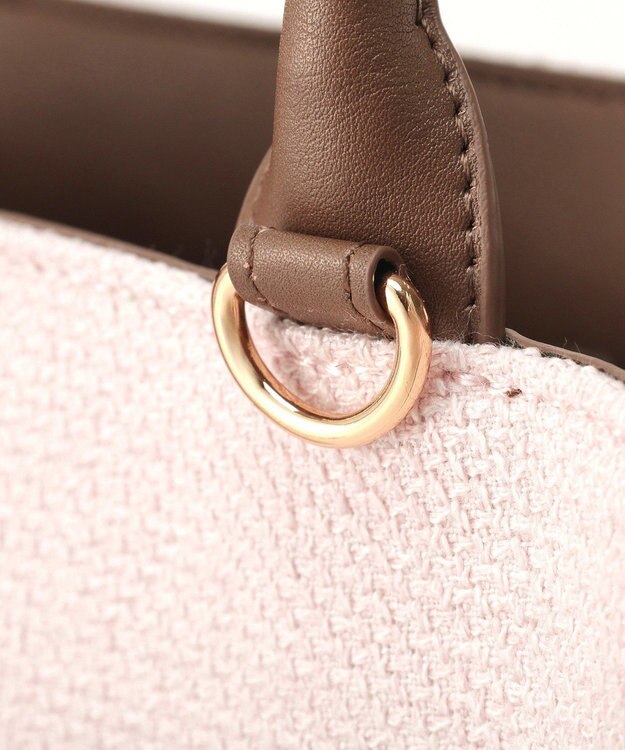 Maison de FLEUR スカーフ付きツイードスクエア２Ｗａｙトート Pink