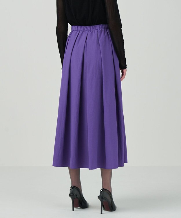 GRACE CONTINENTAL タックギャザータフタスカート パープル