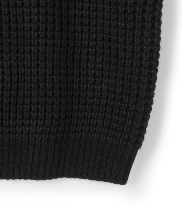 UNFILO MENS 【男女兼用】ウールポップコーン クルーネック ニット ブラック