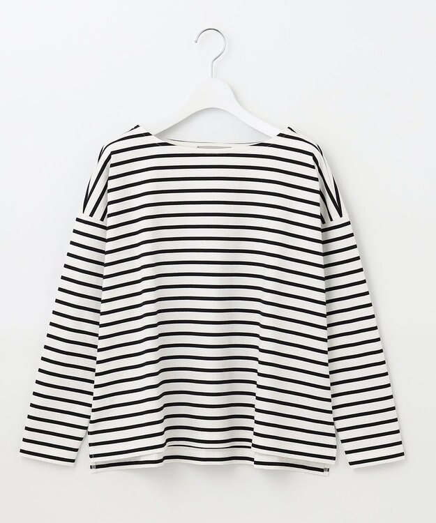 UNFILO 【マシンウォシャブル】ボーダーワイドT ブラック