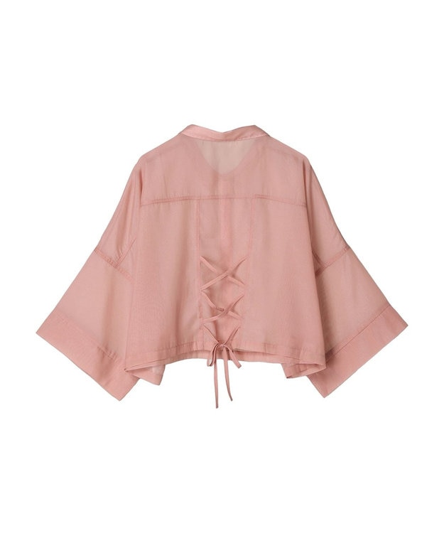 Green Parks ＥＧＯＩＳＴ　５分袖短丈シアーシャツ Pink